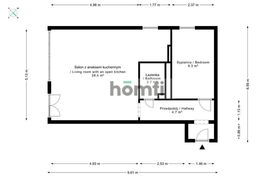 Two-room apartment very close to the center - Квартира - Оренда - Wrocław, Fabryczna / Grabiszyn
