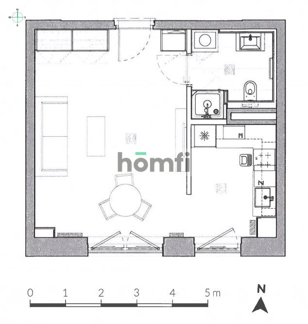 Przestronna kawalerka z wysokim sufitem, Riverview - Mieszkanie - Wynajem - Gdańsk, Śródmieście