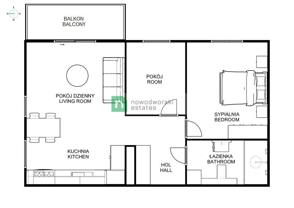 Nowoczesne 3 pokoje + balkon + parking - Apartment - Rent - Wrocław, Fabryczna / Stabłowice