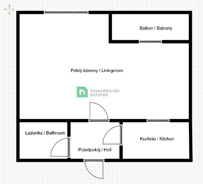 Studio apartment 32m2 Poznań Grunwald - Apartment - Sale - Poznań, Grunwald