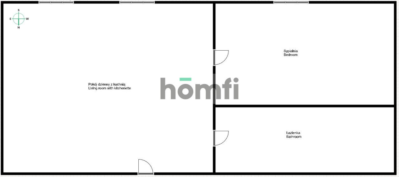 A two-room, split apartment - Apartment - Rent - Wrocław, Krzyki