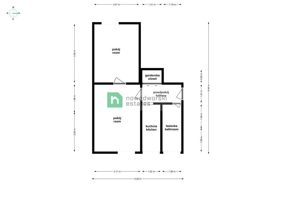 2 pok, 42m2, piwnica z oknem 11m2 - Księże Małe - Mieszkanie - Sprzedaż - Wrocław, Krzyki / Księże Małe