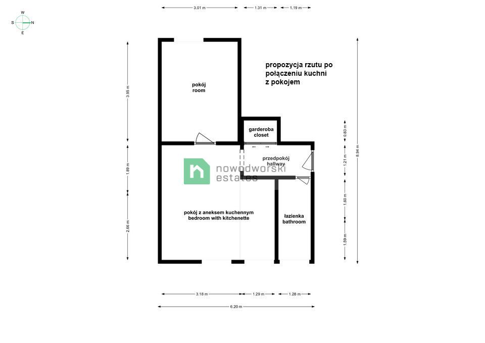 2 pok, 42m2, piwnica z oknem 11m2 - Księże Małe - Mieszkanie - Sprzedaż - Wrocław, Krzyki / Księże Małe