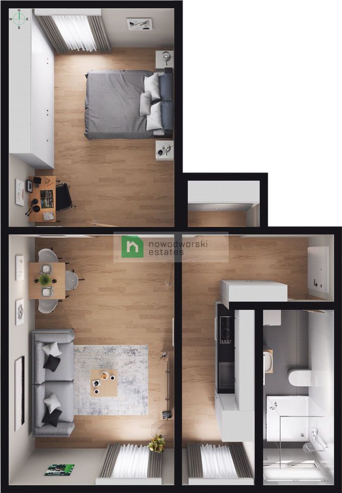 2 pok, 42m2, piwnica z oknem 11m2 - Księże Małe - Mieszkanie - Sprzedaż - Wrocław, Krzyki / Księże Małe