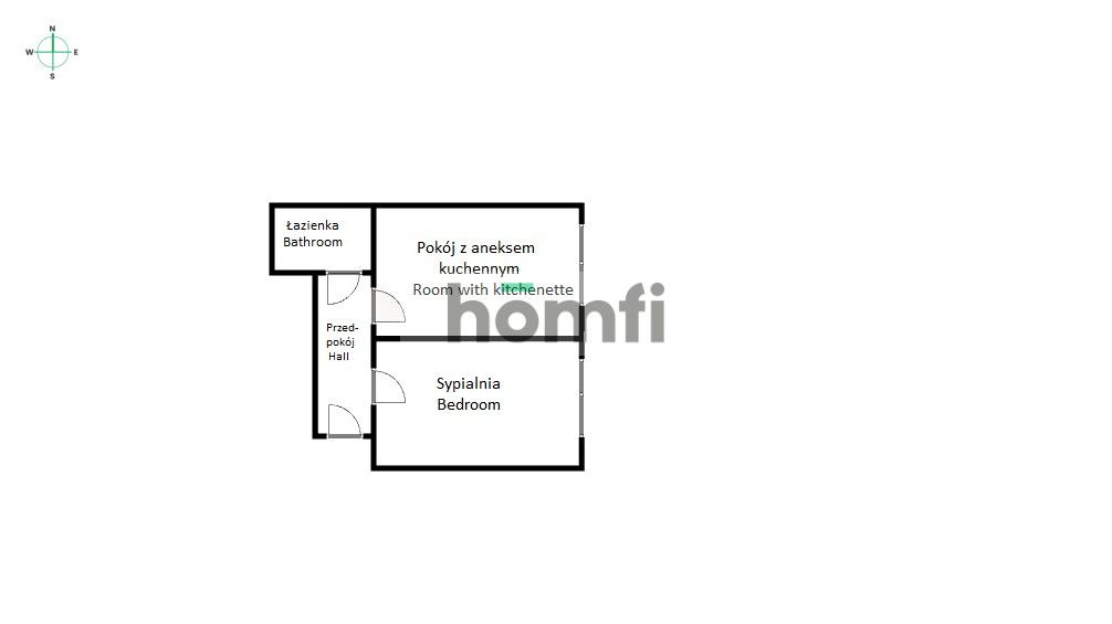 2-room flat Nyska street 2100 PLN - Apartment - Rent - Wrocław, Krzyki / Tarnogaj