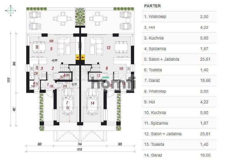 Dom bliźniak z tarasem, bez skosów - Dom - Sprzedaż - Radomski, Jedlińsk / Wielogóra