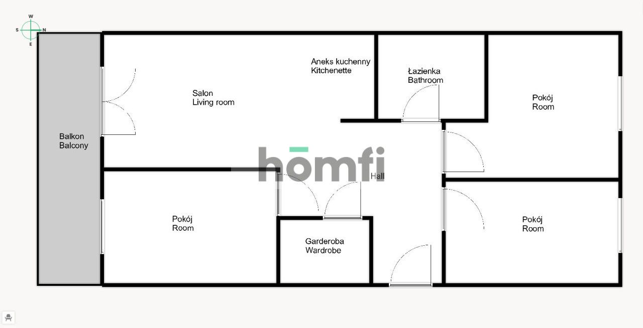 3 pokoje plus salon w centrum miasta - Mieszkanie - Sprzedaż - Wrocław, Krzyki / Huby