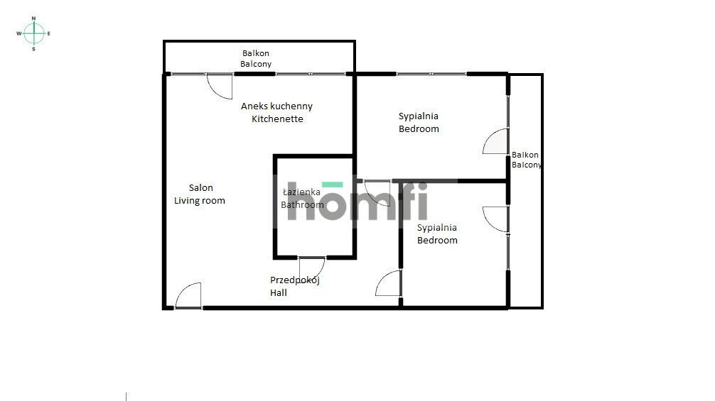 3 rooms apartment with 2 balconies in Odra Tower 4900 PLN - Apartment - Rent - Wrocław, Stare Miasto