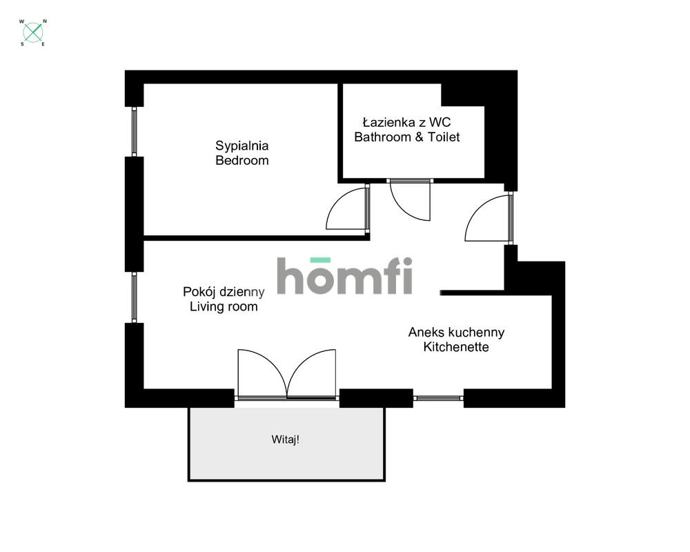 Modern 1-bedroom apartment with balcony | Gdansk os. Healthy - Apartment - Rent - Gdańsk, Łostowice