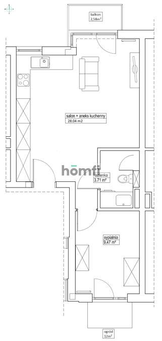 2 room quality finished apartment of 41.10 m2 - Apartment - Sale - Gdańsk, Łostowice