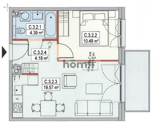 Modern and stylish 2-bedroom Gardenia - 2022 - Apartment - Rent - Gdynia, Leszczynki
