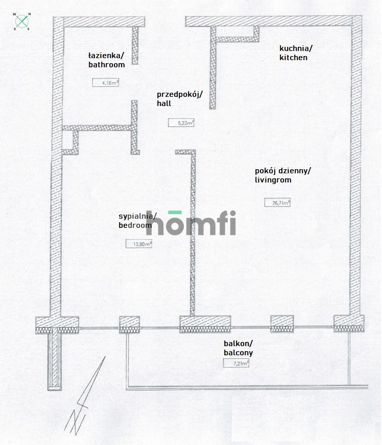 New interesting apartment, 50m2, balcony, in excellent location, Cystersów, Grzegórzki - Apartment - Rent - Kraków, Śródmieście / Grzegórzki