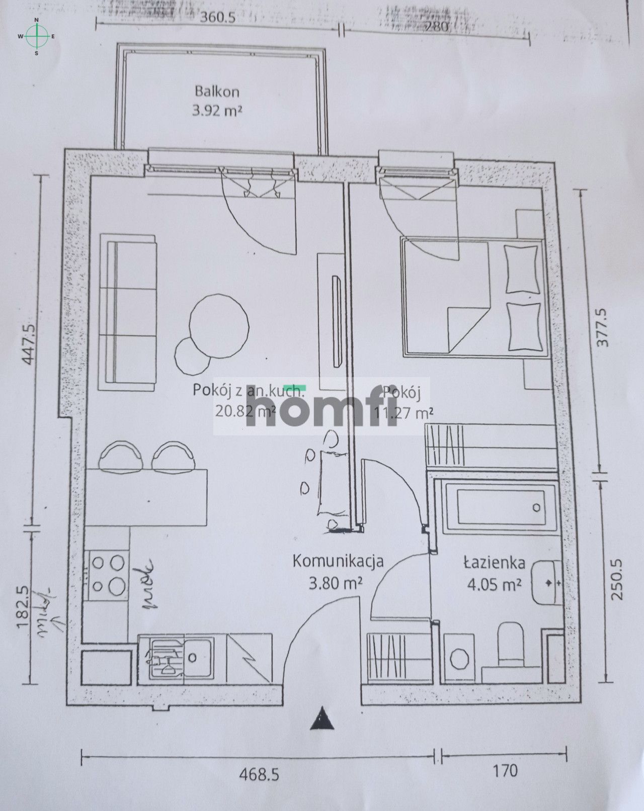 Nowa Letnica, stylowe 2 pok. z balkonem - Mieszkanie - Wynajem - Gdańsk, Letnica