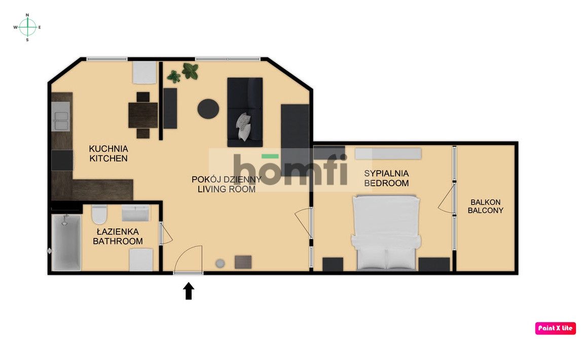 2 rooms with a balcony - A. Vivaldi St. Jagodno-Krzyki - Apartment - Rent - Wrocław, Krzyki / Jagodno