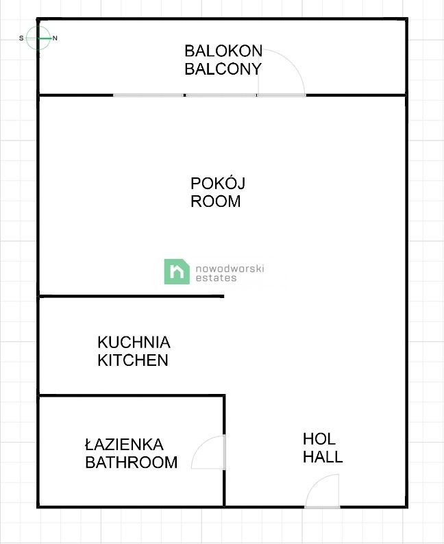 Studio - 32 m2 z balkonem / Walońska / Angel River - Mieszkanie - Wynajem - Wrocław, Krzyki