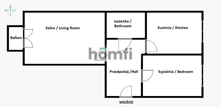 For sale a 2-room apartment 46 m2 with air-condition (Huta/Zesławice) - Apartment - Sale - Kraków, Nowa Huta / Zesławice