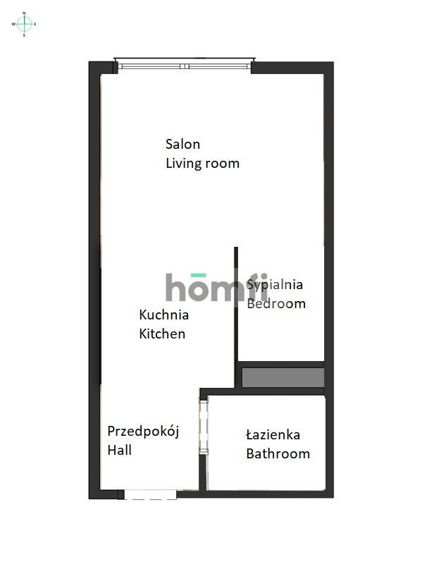 New modern studio apartment with a separate bedroom space - Jaworska Street, close to city center! - Apartment - Rent - Wrocław, Fabryczna / Popowice