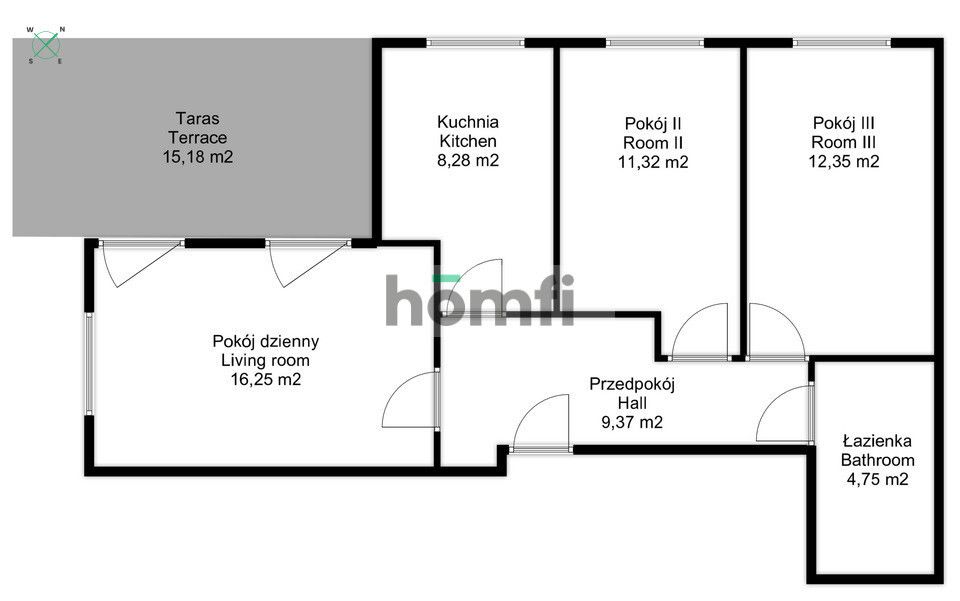 3 room apartment with the big terrace and parking space - Apartment - Rent - Wrocław, Krzyki / Tarnogaj