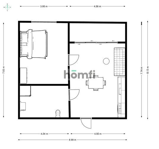 Stylish 2-room apartment with a balcony - Chlebova, near the river - Квартира - Оренда - Gdańsk, Śródmieście