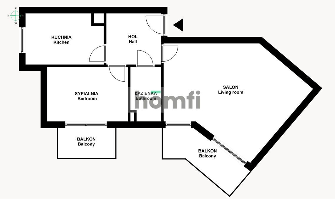 Cosy apartment with balcony and separate kitchen - Apartment - Rent - Kraków, Podgórze / Podgórze Duchackie