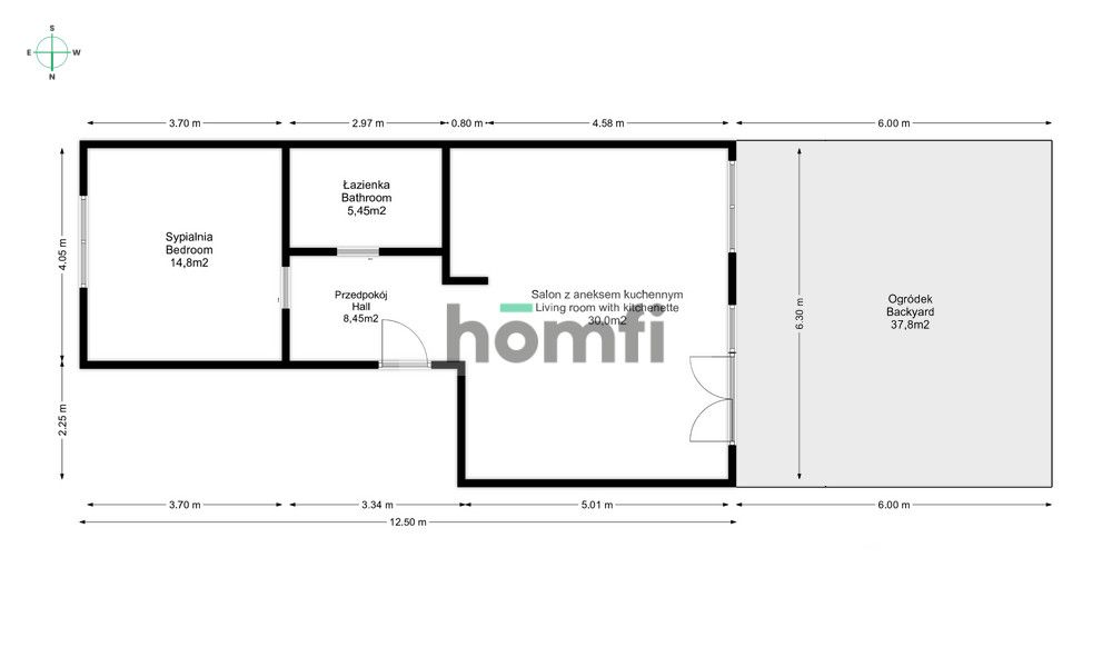 A spacious 1-bedroom apartment Gdynia Zielenisz - Apartment - Rent - Gdynia, Wiczlino