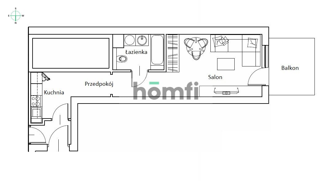 Kawalerka z oddzielną kuchnią - Kępa Mieszczańska - centrum! - Mieszkanie - Wynajem - Wrocław, Kępa Mieszczańska