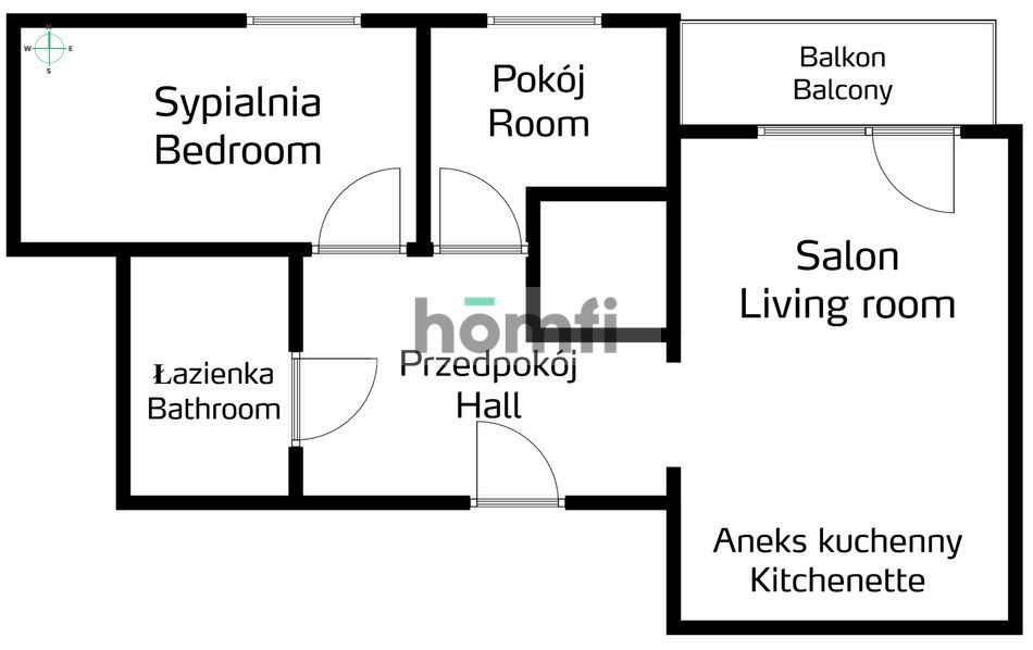 A comfortable, three-room apartment with a balcony available immediately - Bohomolca st. / Quattro / Serenade / Reduta - Apartment - Rent - Kraków, Nowa Huta / Mistrzejowice