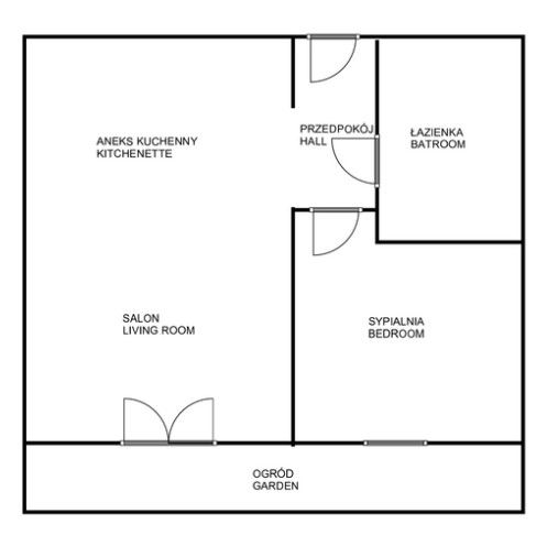 Excellent 2 rooms with a garden of 30 m and a garage - Apartment - Rent - Gdańsk, Jasień