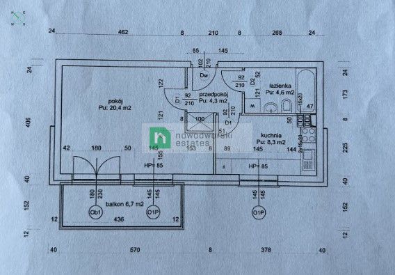 2-room flat for rent - 38 sqm, Augustowska St. - Apartment - Rent - Wrocław, Fabryczna / Maślice
