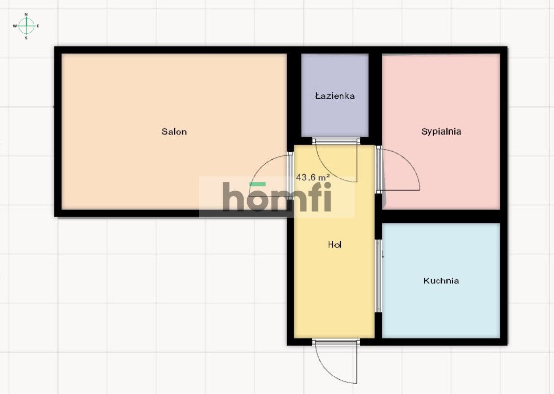 44 m2 apartment in the Chojny estate, 2 rooms. - Apartment - Sale - Łódź, Górna / Chojny