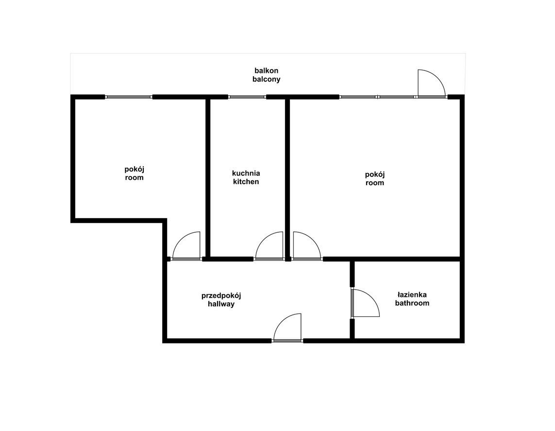 Distributed 2 rooms, separate kitchen and balcony - Apartment - Sale - Wrocław, Krzyki / Tarnogaj