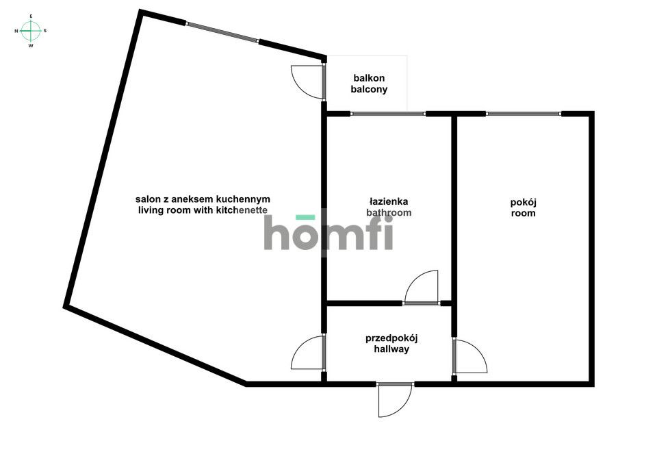 2 rooms with a balcony - Gerson (Biskupin) - Apartment - Rent - Wrocław, Śródmieście / Biskupin