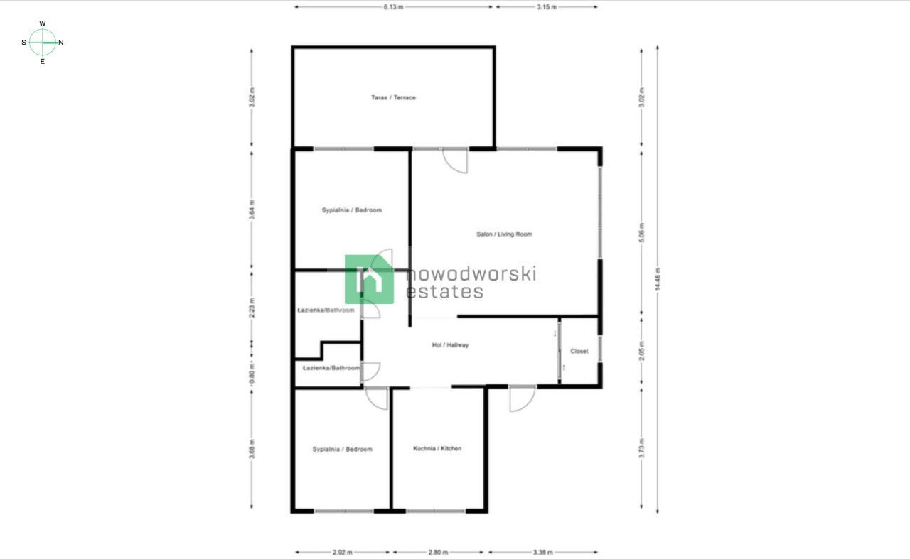 Mieszkanie 89 m2 z tarasem na Mokotowie - Mieszkanie - Wynajem - Warszawa, Mokotów