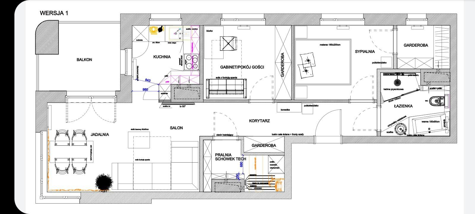 Scheduled apartment 64,53m2 with terrace in the city center - Apartment - Sale - Wrocław, Krzyki