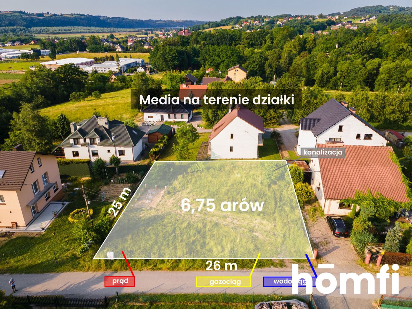 Działka budowlana z mediami - Działka - Sprzedaż - Myślenicki, Myślenice / Osieczany