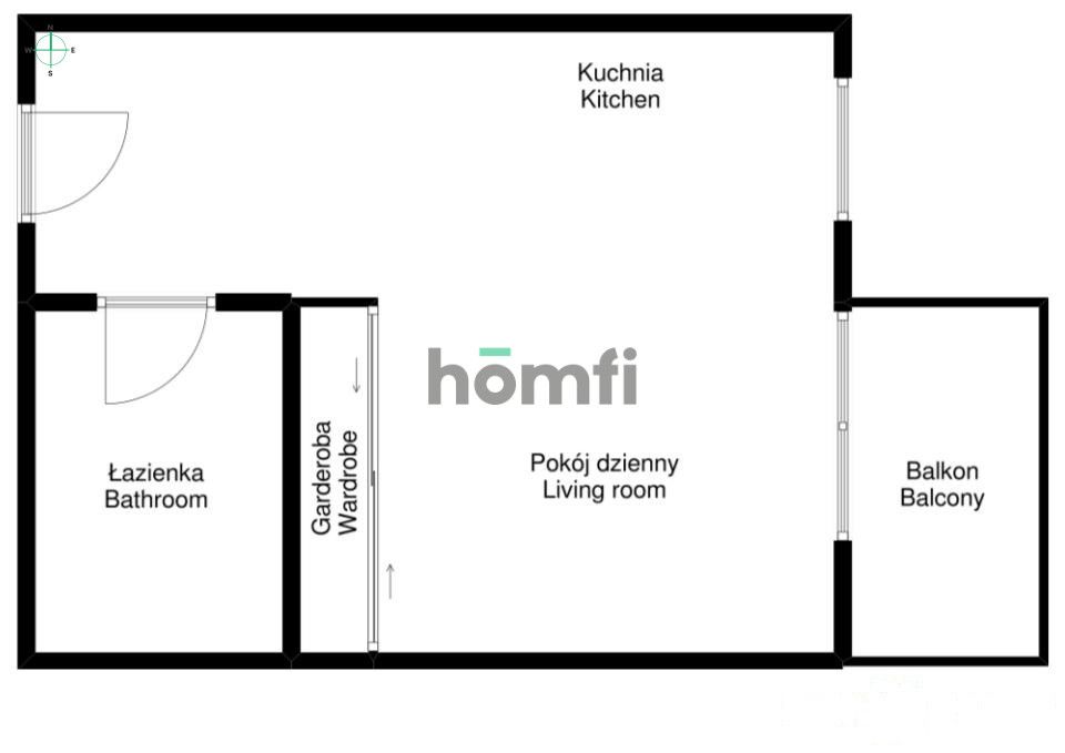 Spacious studio with balcony on Bulwar Dedala - Apartment - Rent - Wrocław, Fabryczna / Gądów Mały