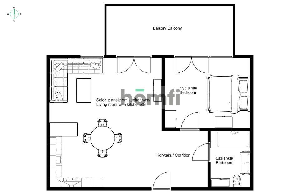 Centrum mieszkanie na wynajem z balkonem. - Mieszkanie - Wynajem - Poznań, Centrum