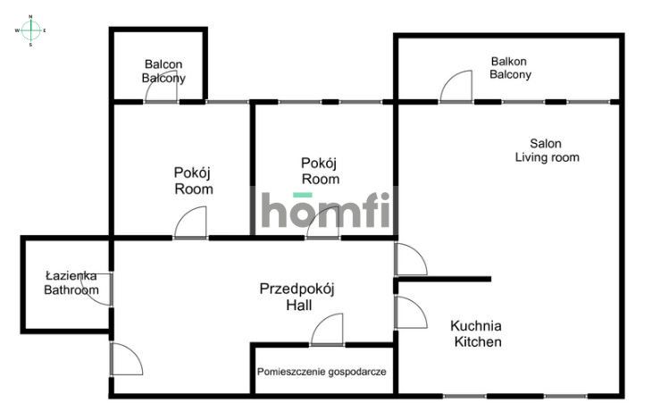 Trzypokojowe atrakcyjne mieszkanie z balkonami - Apartment - Sale - Wrocław, Fabryczna / Nowy Dwór
