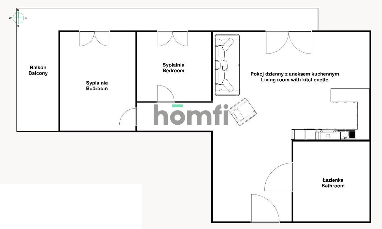 3 pokoje z dużym balkonem od zaraz - Apartment - Rent - Wrocław, Śródmieście