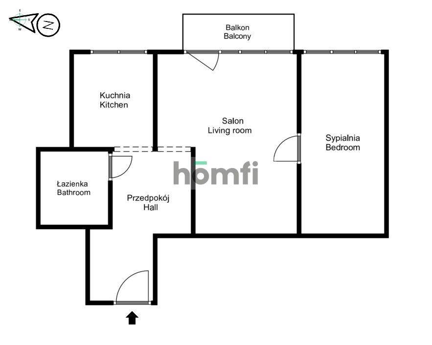 Very bright and cozy apartment for sale at Kącik st. - Zabłocie. City heating, basement, balcony, 47sqm - Apartment - Sale - Kraków, Zabłocie