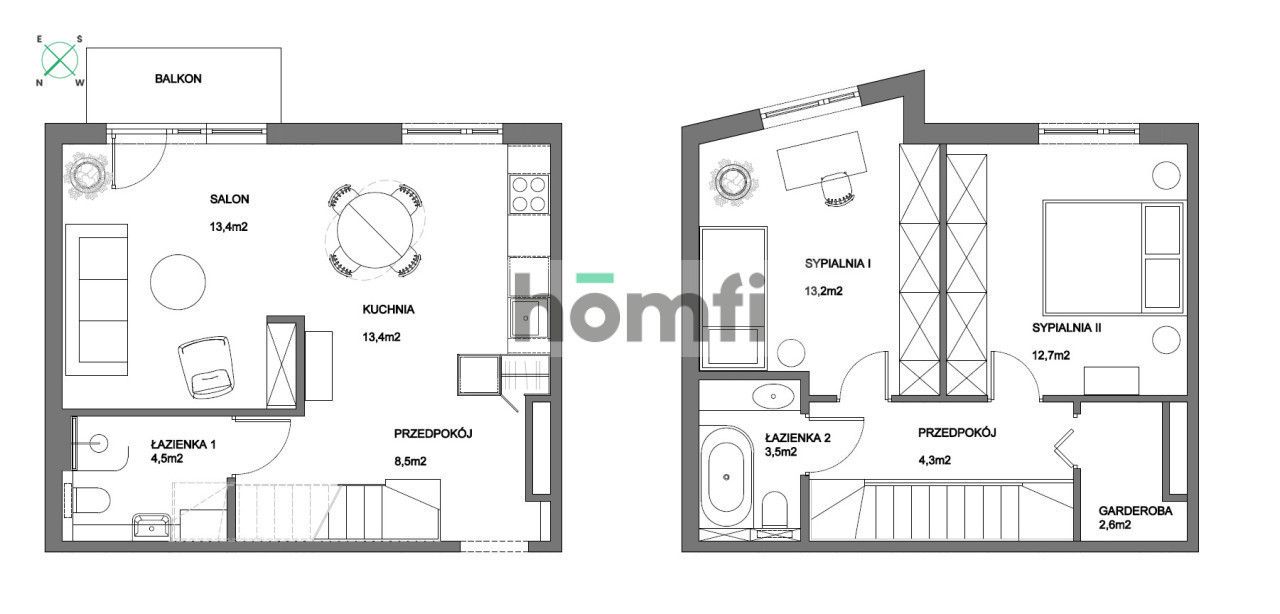 SPECIAL OFFER! For sale two-level 3-room apartment 76,3 m2 (ul. Nuszkiewicza/Prądnik Czerwony) - Apartment - Sale - Kraków, Śródmieście / Prądnik Czerwony