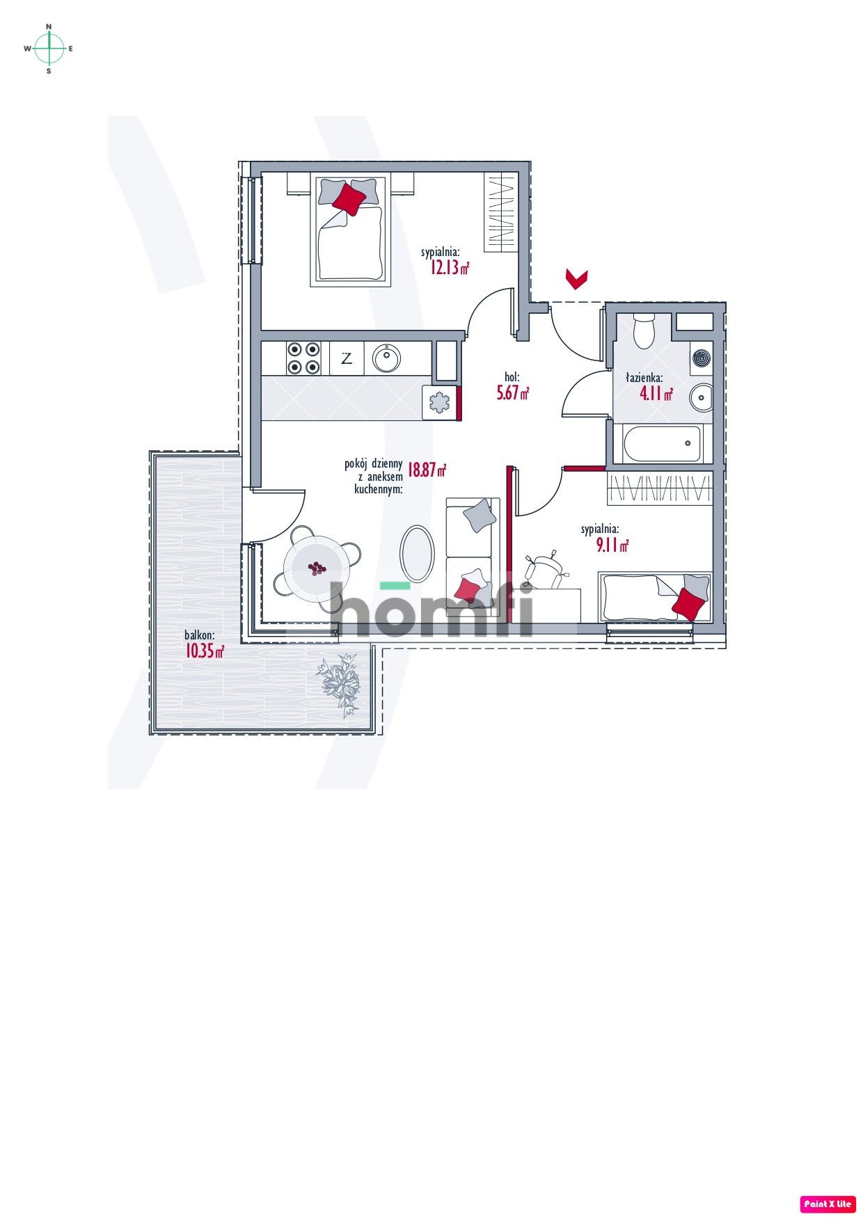 New 3-room apartment in Nowe Żerniki - Apartment - Rent - Wrocław, Fabryczna