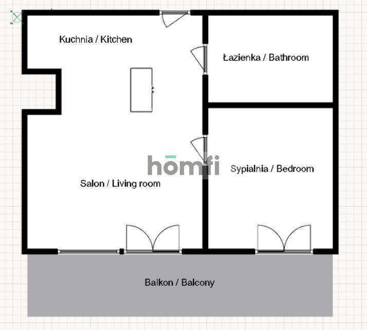 Duże 2 pokojowe mieszkanie przy Sky Tower - Mieszkanie - Wynajem - Wrocław, Krzyki