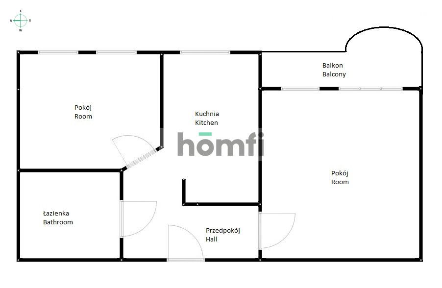Seperate 2-room flat near Legnicka Street - Apartment - Rent - Wrocław, Fabryczna / Popowice