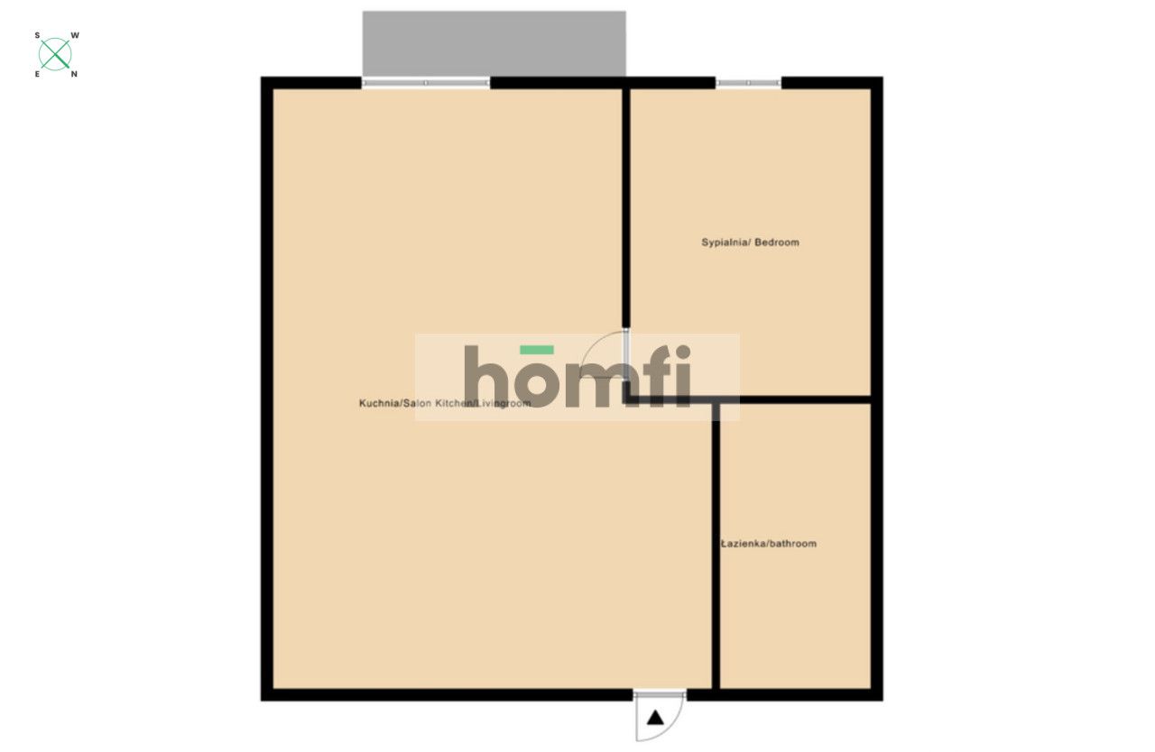 Living room with a kitchenette, air conditioning, and a bedroom – Piaseczno - Apartment - Rent - Piaseczyński, Piaseczno