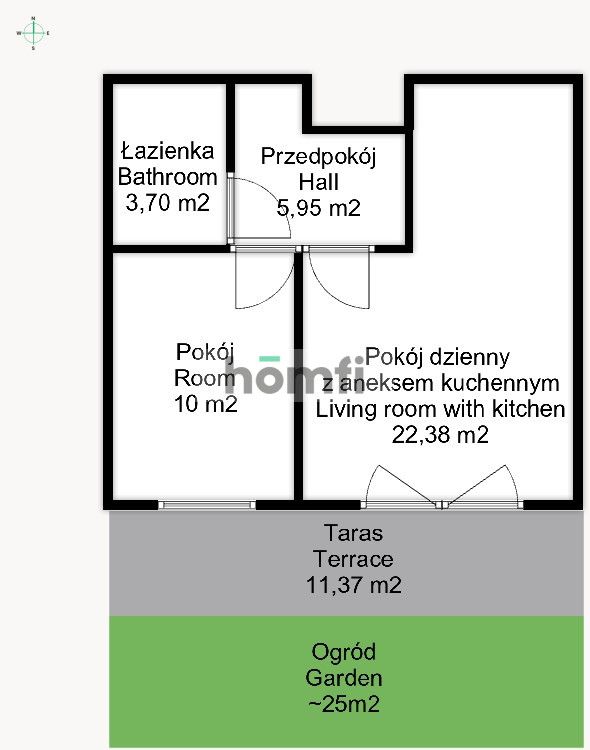 2 room apartment with garden + parking and storage room - Apartment - Rent - Wrocław, Fabryczna / Pilczyce
