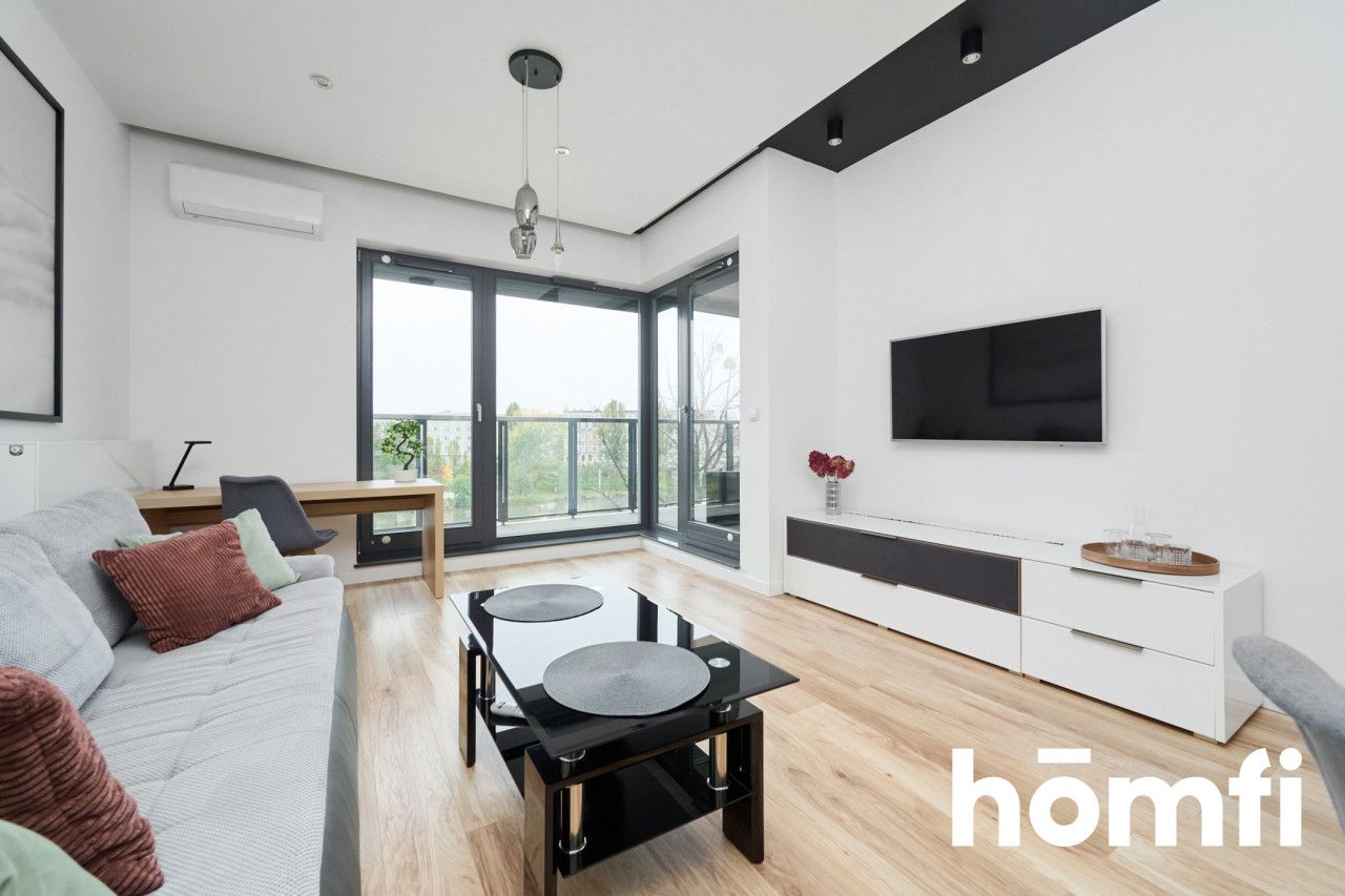 Beautiful apartment 57m2 with a terrace and view of the river - Apartment - Rent - Wrocław, Śródmieście / Plac Grunwaldzki