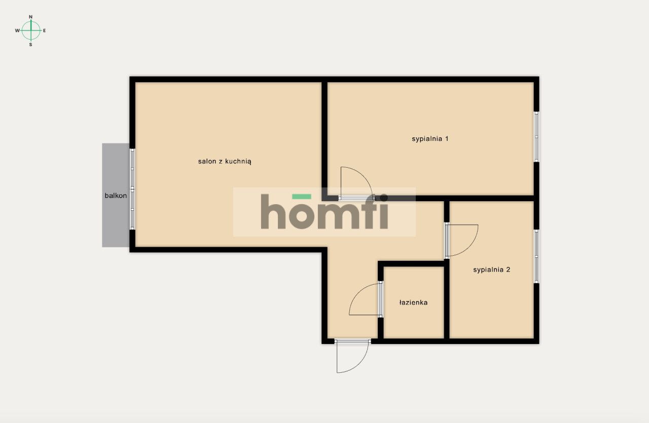 Rozkładowe mieszkanie 3 pok. 60m2 Rzgowska - Mieszkanie - Wynajem - Łódź, Górna