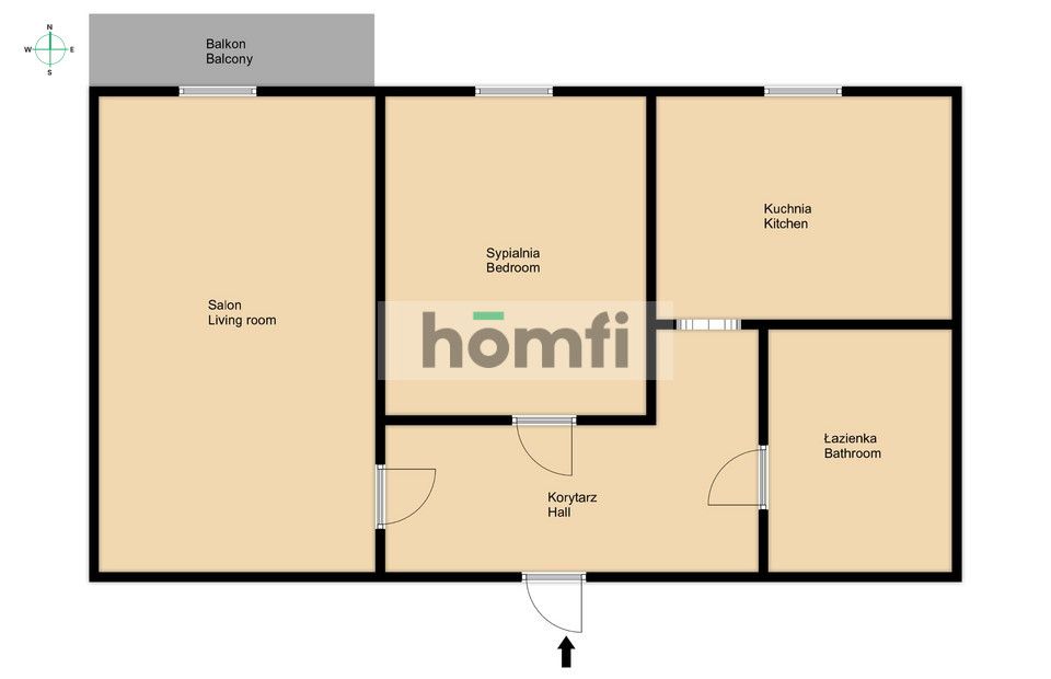 Spacious, two-room apartment with a balcony - Apartment - Rent - Radom, Ustronie