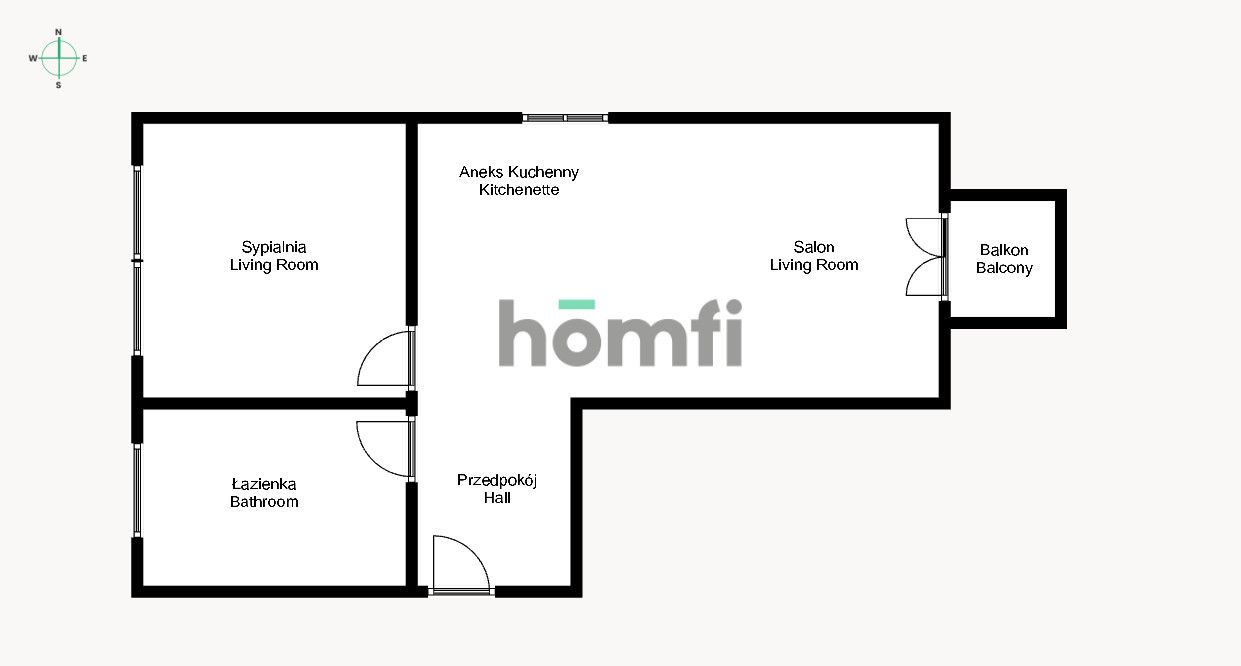 2 rooms | balcony | air conditioning | Łokietka Street - Apartment - Sale - Kraków, Krowodrza / Prądnik Biały